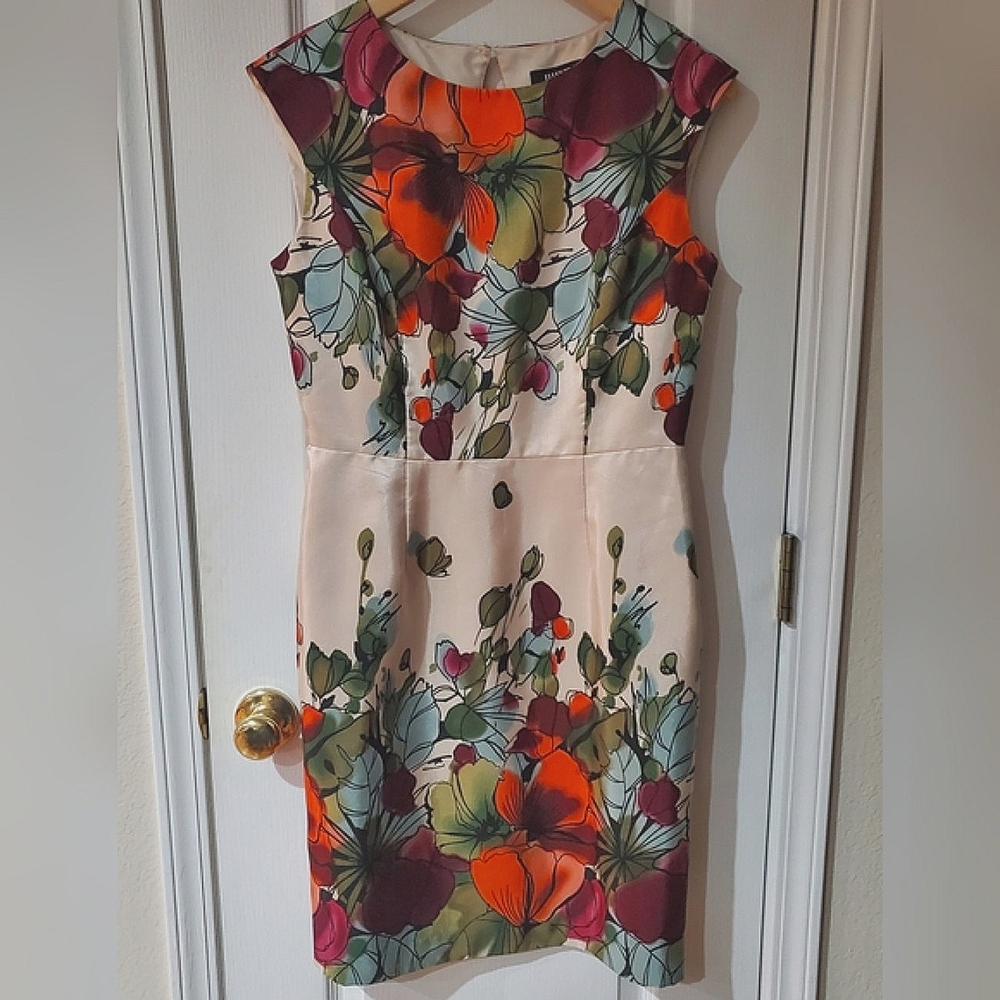 Ellen Tracy Multicolor Floral Dress SZ 8